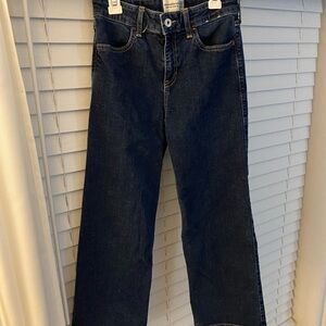Abercrombie Kids High Rise Wide Leg Jeans - Dark Blue